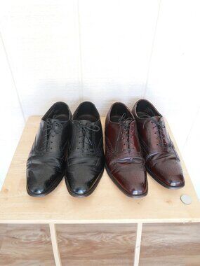 2 Pairs of Hanover Wingtip Oxford Leather Dress Shoes | 9.5